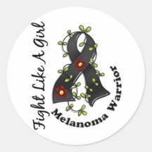 Fight Like A Girl Melanoma 29.4 Round Sticker