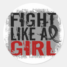 Fight Like a Girl Melanoma 31.8 Round Stickers