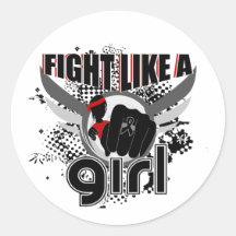 Fight Like A Girl Melanoma 33.8 Round Sticker
