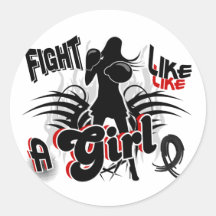 Fight Like A Girl Melanoma 35.8 Round Sticker