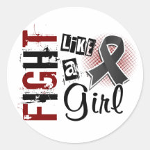Fight Like A Girl Melanoma 36.8 Round Sticker
