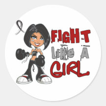 Fight Like a Girl Melanoma 42.8.png Round Stickers