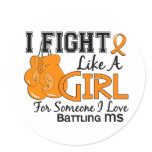 Fight Like A Girl MS 15.6 Round Stickers