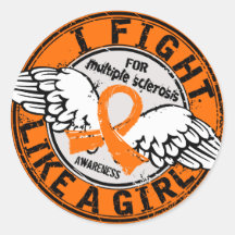 Fight Like A Girl Multiple Sclerosis 16.5 Stickers