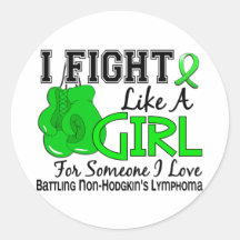 Fight Like A Girl Non-Hodgkin's Lymphoma 15.6 Round Stickers