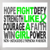 Fight Like A Girl Non-Hodgkin's Lymphoma 23.4 Print