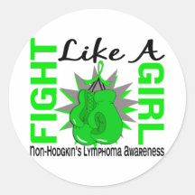Fight Like A Girl Non-Hodgkin's Lymphoma 8.3 Round Stickers