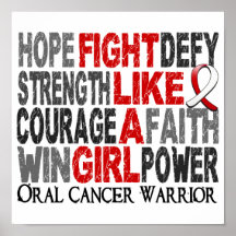 Fight Like A Girl Oral Cancer 23.4 Print