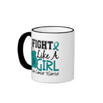 Fight Like A Girl Ovarian Cancer 15.2 Coffee Mug