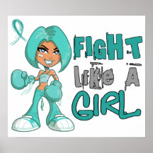 Fight Like a Girl Ovarian Cancer 42.8.png Posters