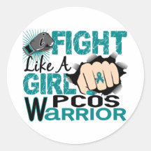 Fight Like A Girl PCOS 20.2 Round Stickers