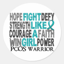 Fight Like A Girl PCOS 23.4 Round Sticker