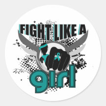 Fight Like A Girl PCOS 33.8 Round Sticker