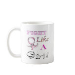 Fight Like a Girl Pink Ribbon Design Coffee Mugs