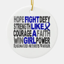 Fight Like A Girl Rheumatoid Arthritis 23.4 Christmas Ornament