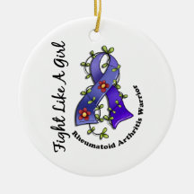 Fight Like A Girl Rheumatoid Arthritis 29.4 Christmas Tree Ornaments