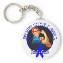 Fight Like a Girl Rosie Riveter - Anal Cancer Keychain