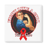 Fight Like a Girl Rosie Riveter - Blood Cancer magnets