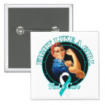 Fight Like a Girl Rosie Riveter - Cervical Cancer buttons
