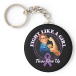 Fight Like a Girl Rosie Riveter Domestic Violence Keychains