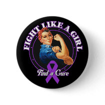 Fight Like a Girl Rosie Riveter - Epilepsy Pins