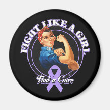 Fight Like a Girl Rosie Riveter - General Cancer Fridge Magnet