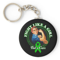 Fight Like a Girl Rosie Riveter - Kidney Cancer Keychain