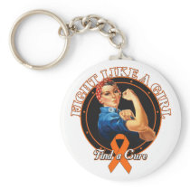 Fight Like a Girl Rosie Riveter - Leukemia Key Chains