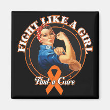 Fight Like a Girl Rosie Riveter - Leukemia Fridge Magnets