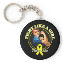 Fight Like a Girl Rosie Riveter - Sarcoma Key Chain