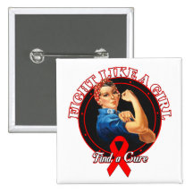 Fight Like a Girl Rosie Riveter - Stroke Buttons