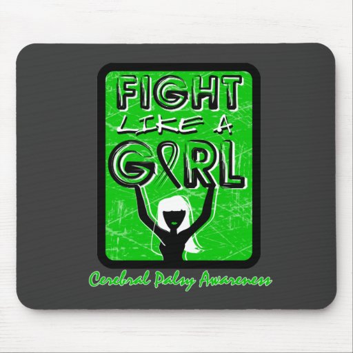 Fight Like A Girl Slogan Sign Cerebral Palsy Mouse Pad