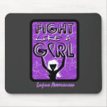 Fight Like A Girl Slogan Sign Lupus mousepads