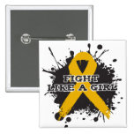 Fight Like A Girl Splatter - Appendix Cancer buttons