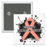 Fight Like A Girl Splatter - Endometrial Cancer buttons