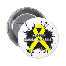 Fight Like A Girl Splatter - Endometriosis Pinback Buttons