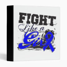 Fight Like a Girl Spray Paint - Colon Cancer 3 Ring Binders