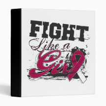Fight Like a Girl Spray Paint Head and Neck Cancer 3 Ring Binders