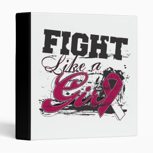 Fight Like a Girl Spray Paint - Throat Cancer 3 Ring Binder