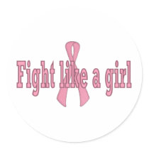 Fight like a girl round sticker
