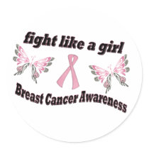 Fight like a girl round sticker