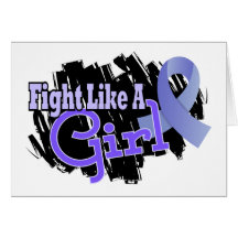 Fight Like A Girl Stomach Cancer 17.8 Greeting Cards
