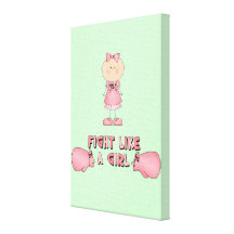 Fight Like A Girl Stretched Canvas Print