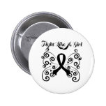 Fight Like A Girl Stylish Butterfly Skin Cancer buttons
