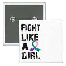 Fight Like A Girl Thyroid Cancer 21.8 Pinback Button