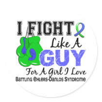 Fight Like A Guy EDS 15 Round Stickers