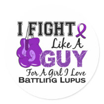 Fight Like A Guy Lupus 15 Round Stickers