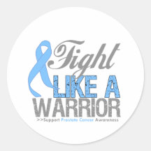 Fight Like a Warrior Prostate Cancer Round Stickers