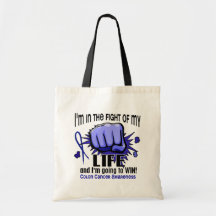 Fight Of My Life 2 Colon Cancer Canvas Bags