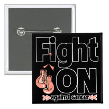 Fight On Against Uterine Cancer Pinback Button